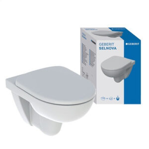 Geberit Selnova Rimfree set – zidna šolja + soft‑close daska u paketu